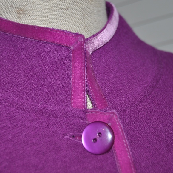 'FINAL'  TALBOTS Merino Wool Velvet Trim Cardigan - Picture 3 of 8